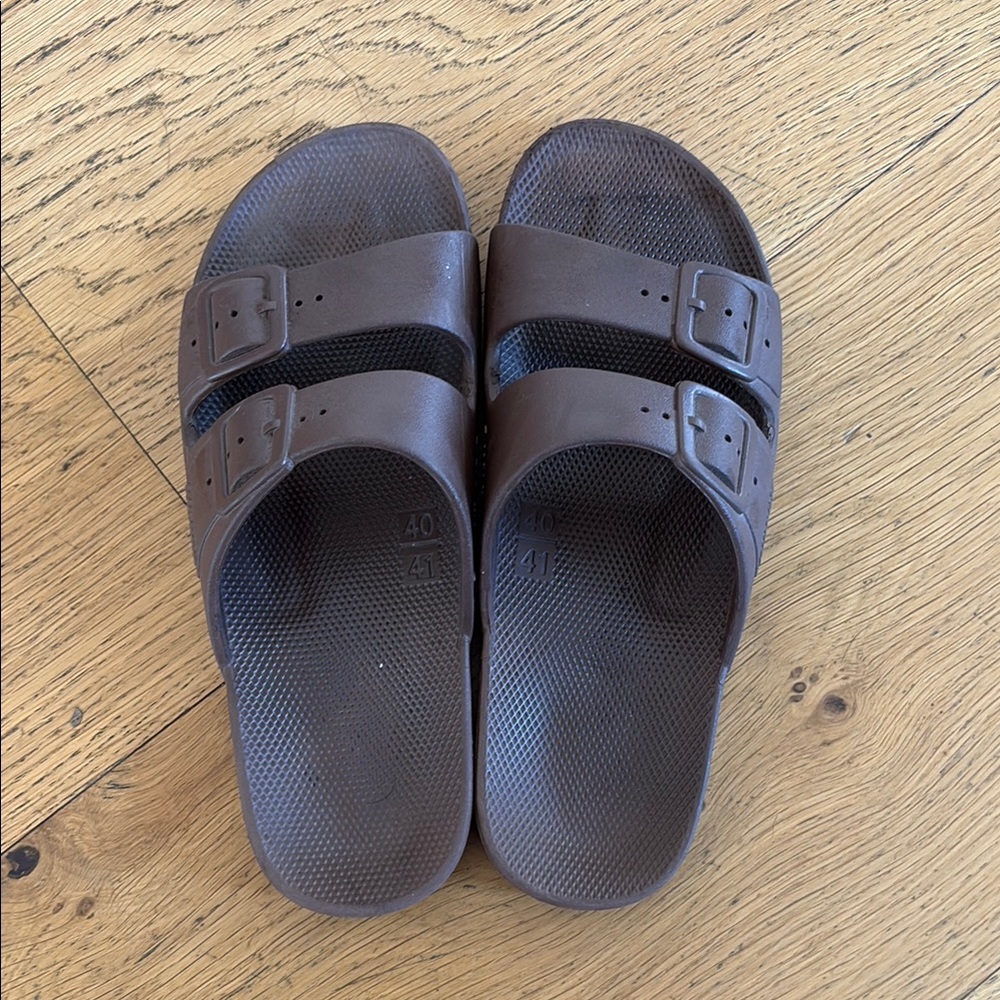 Brown Slide Sandals
